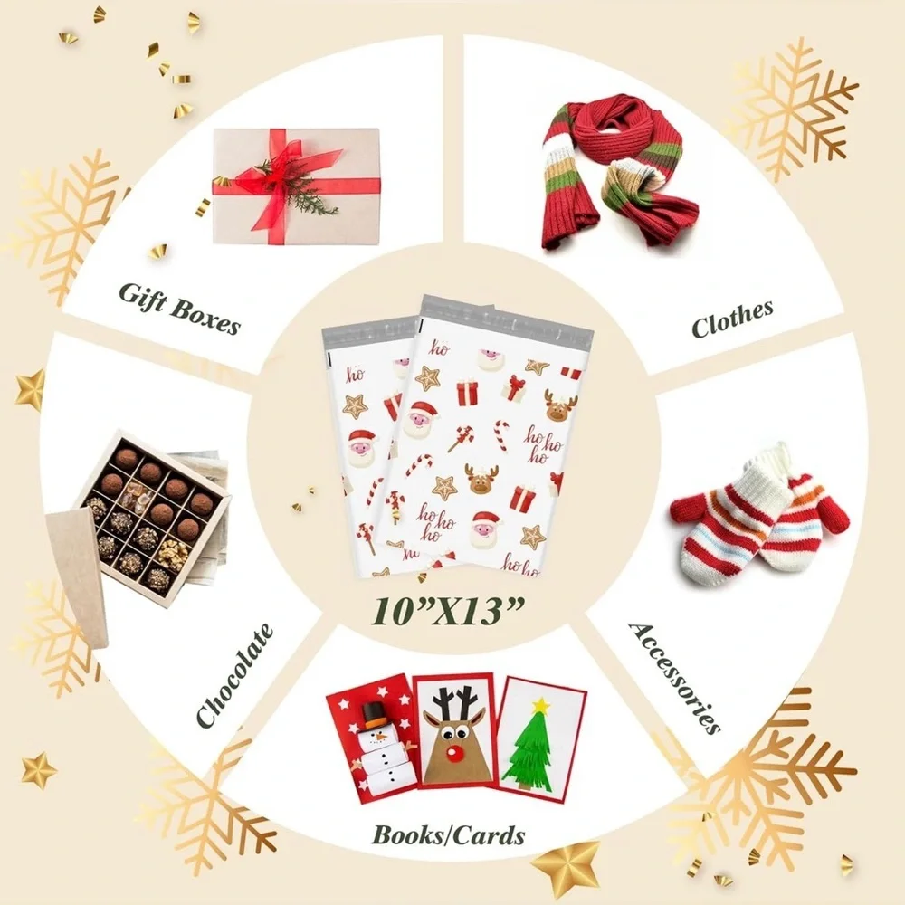 Christmas 20 poly mailer bags 10 x13 pack of 20